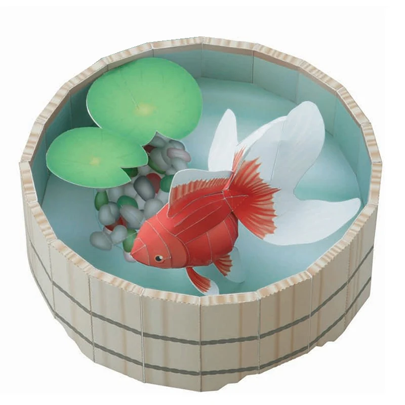 Art Craft Center - Goldfish Fish Origami Art Mini 3D