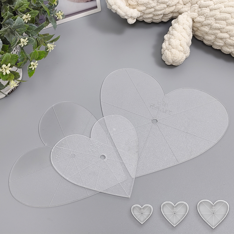 Art Craft Template - 3pcs Heart-Shaped Acrylic Quilting Rulers Stencil