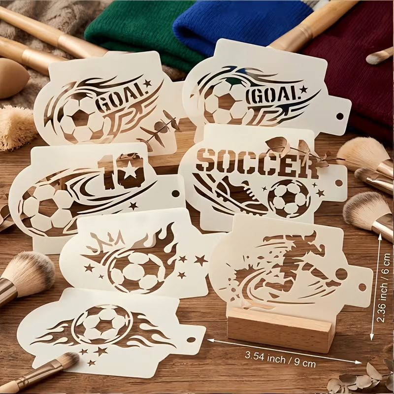 Silk Screen Printing - 6Pc Football Stencils for Painting Washable