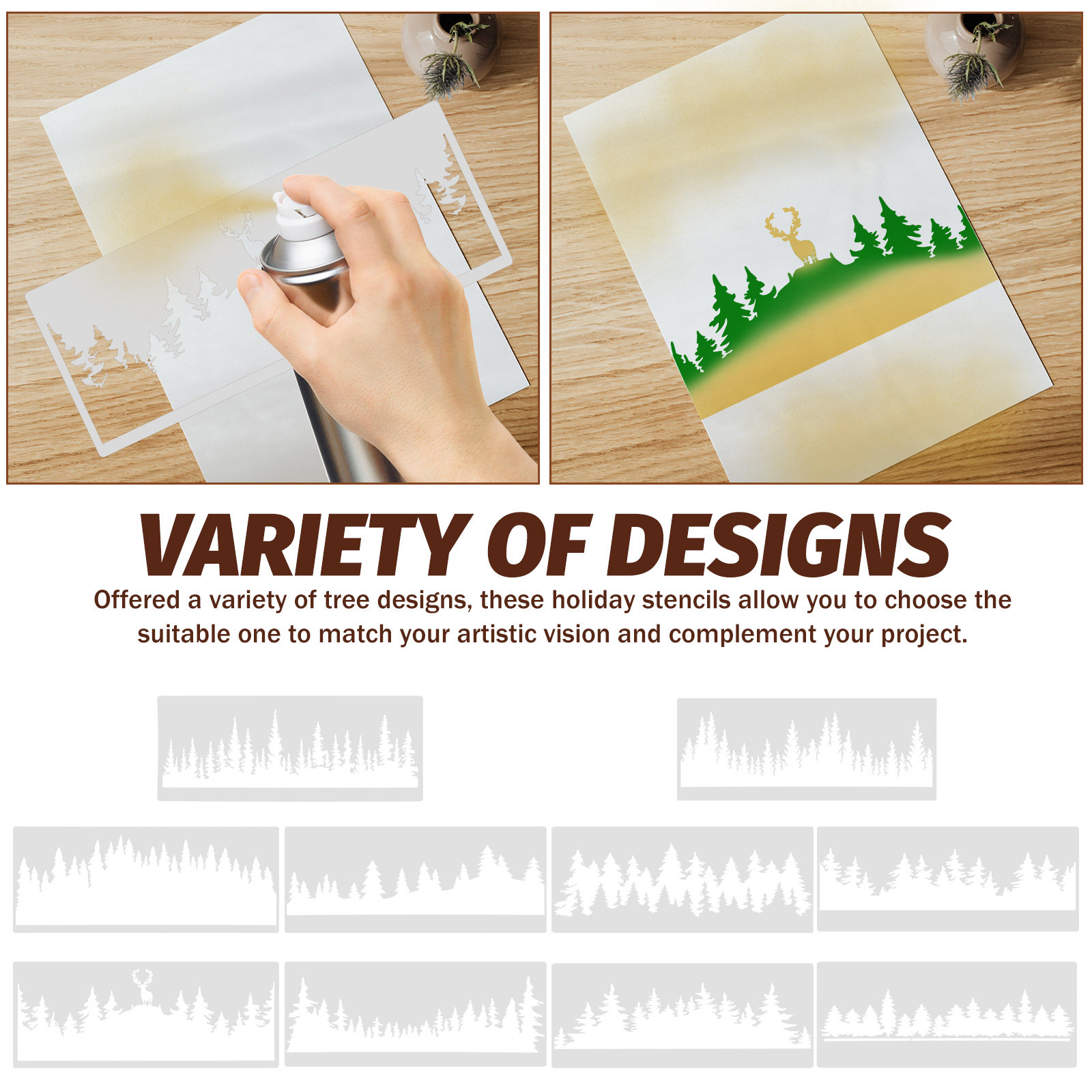 10Pcs Tree Stencils Painting T - Art Craft Template review and price