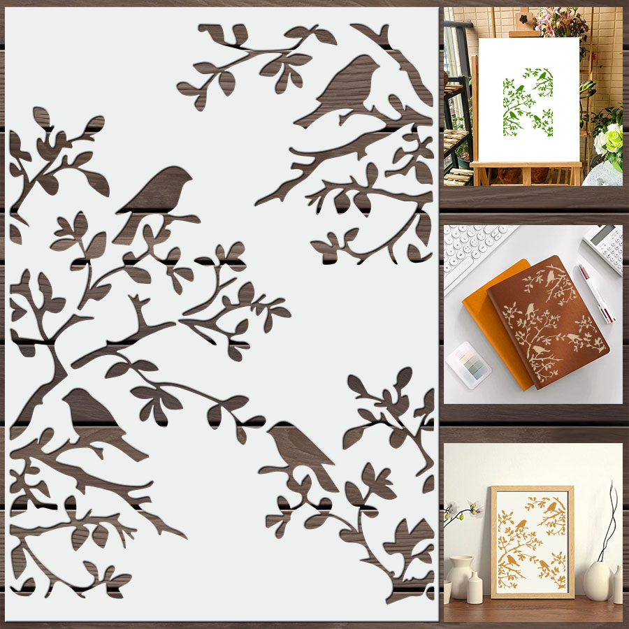 1pcs DIY Bird Branch Stencil f - Art Craft Template review and price