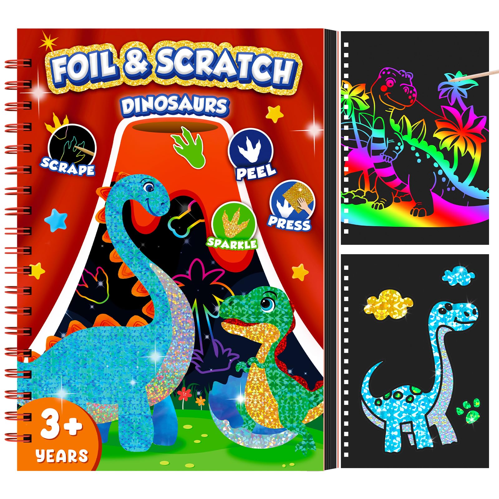 Dinosaur Scratch Art Book for  - Art Craft Books review and price