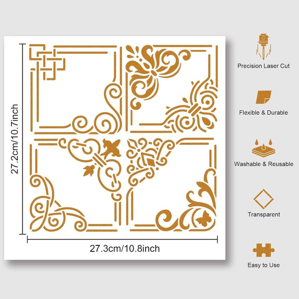 Corner Painting Stencil Reusab - Art Craft Template review and price