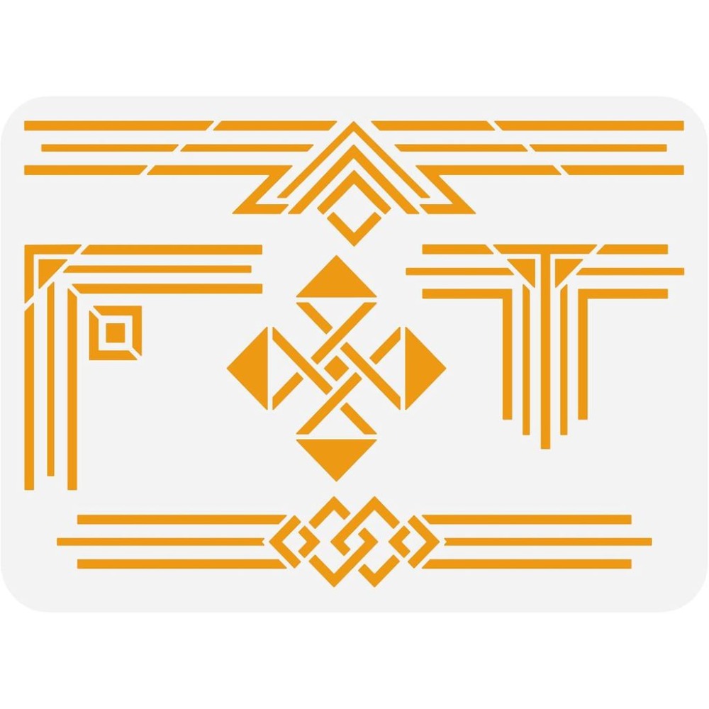 Geometric Border Stencil - 11. - Art Craft Template review and price
