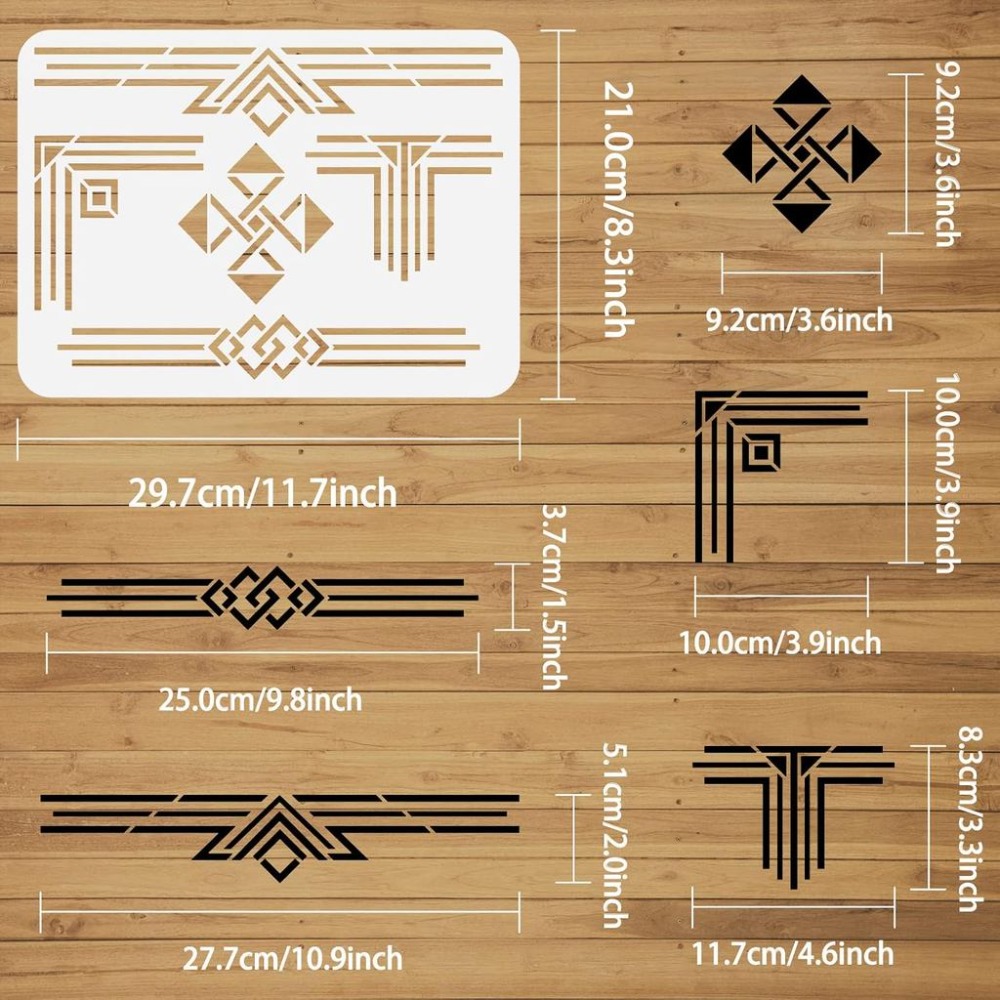 Geometric Border Stencil - 11. - Art Craft Template review and price