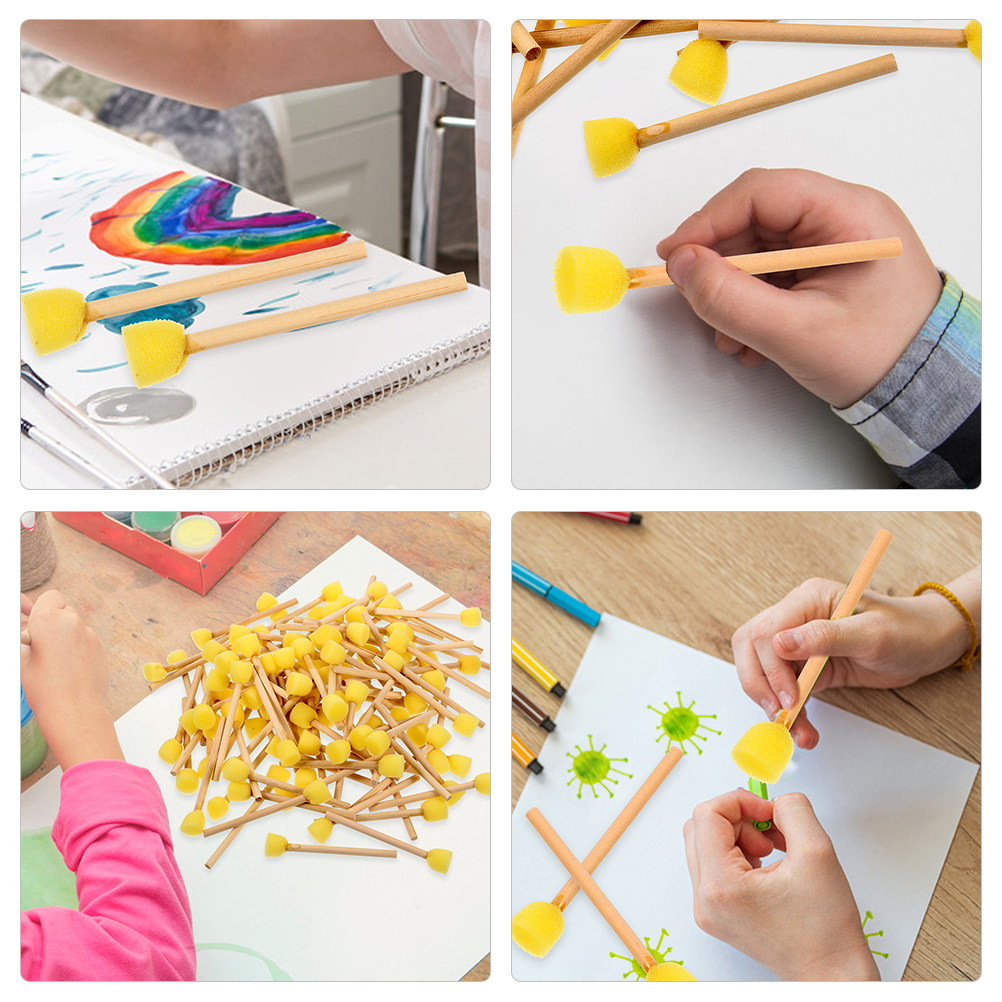 10Pcs Round Sponge Painting Br - Art And Craft With Paint review and price