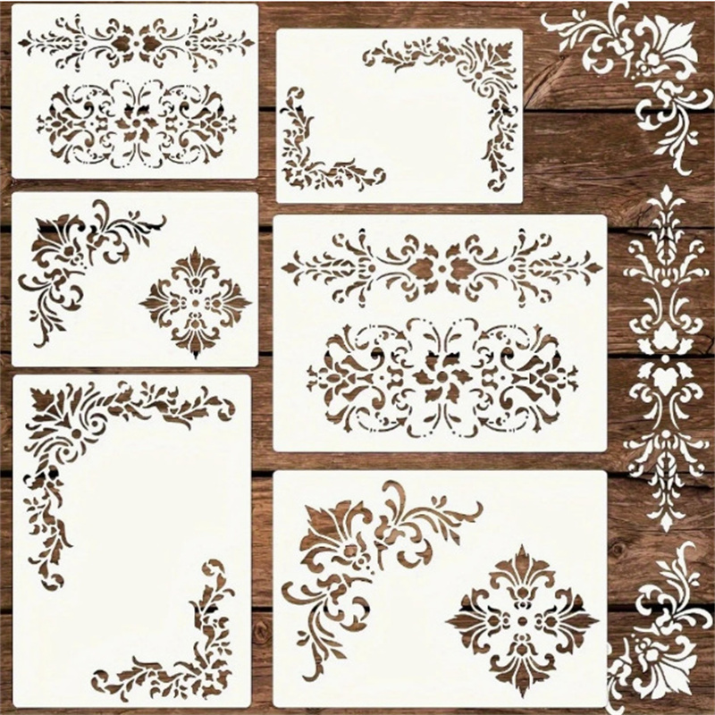 6Pcs Floral Corner Stencils fo - Art Craft Template review and price