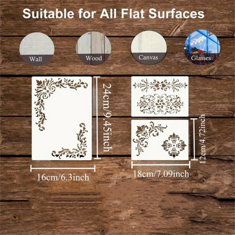 6Pcs Floral Corner Stencils fo - Art Craft Template review and price