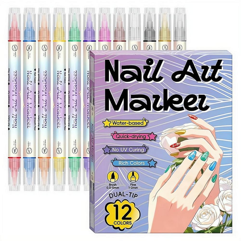 12/24 Colors Dual Tip Nail Art - Illustration Marker Set review and price