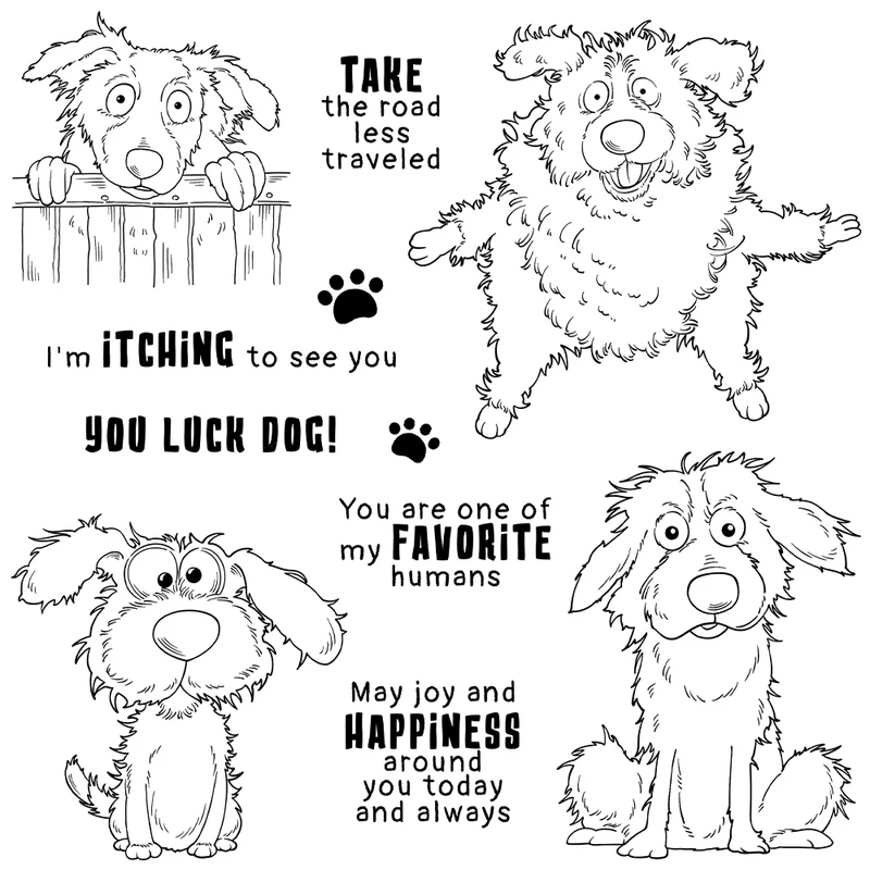 Paws And Funny Pet Dogs Cuttin - Rubber Stamp Blank review and price
