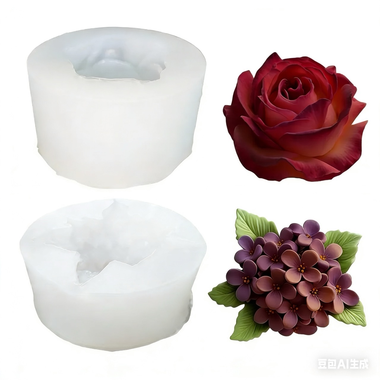 2-Piece 3D Rose and Lilac Sili - Art Craft Rose review and price