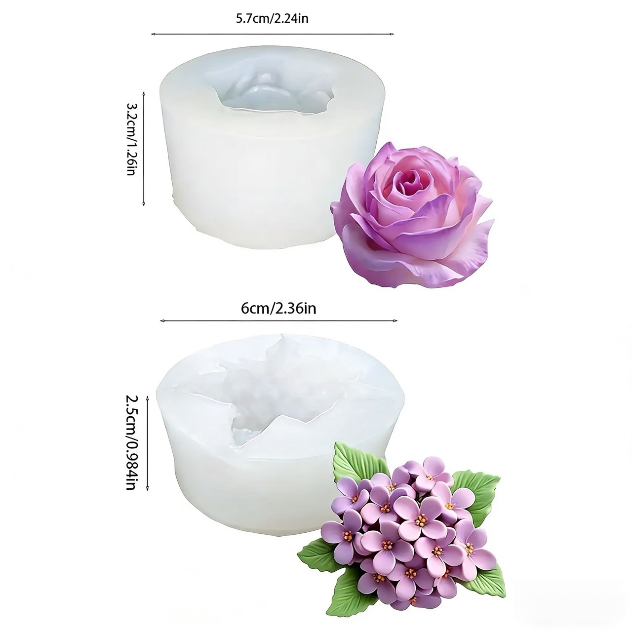2-Piece 3D Rose and Lilac Sili - Art Craft Rose review and price