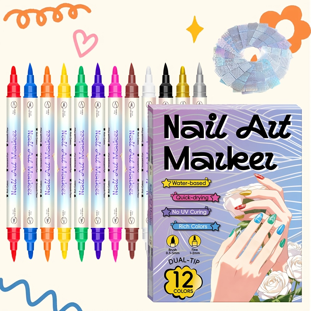 12 Colors Nail Art Pen Set 24  - Illustration Marker Set review and price