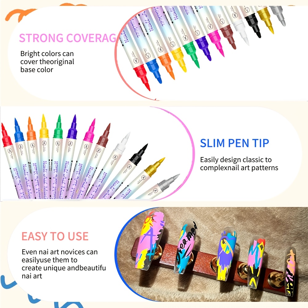 12 Colors Nail Art Pen Set 24  - Illustration Marker Set review and price