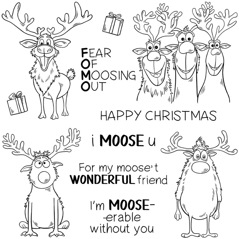 Cute Christmas Reindeer Cuttin - Rubber Stamp Blank review and price