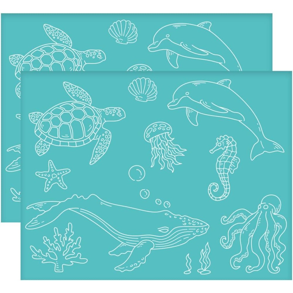 2Pcs 11x8.6 Inch Sea Animal Se - Silk Screen Printing review and price