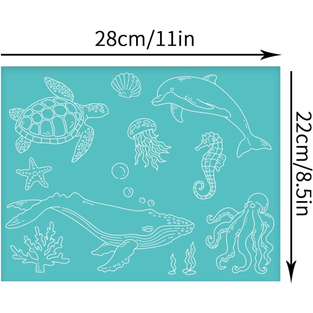 2Pcs 11x8.6 Inch Sea Animal Se - Silk Screen Printing review and price