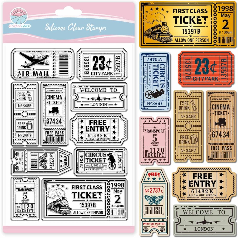 Vintage Ticket Clear Stamp for - Rubber Stamp Blank review and price