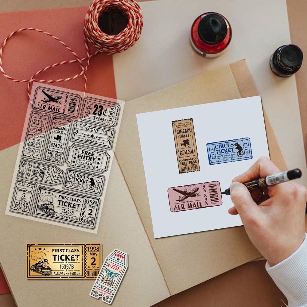 Vintage Ticket Clear Stamp for - Rubber Stamp Blank review and price