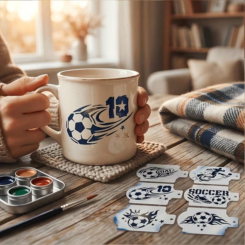 6Pc Football Stencils for Pain - Silk Screen Printing review and price