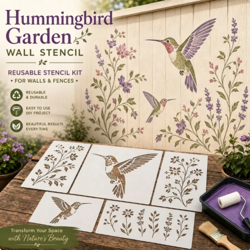 Garden Bird Flower Stencil Set - Art Craft Template review and price